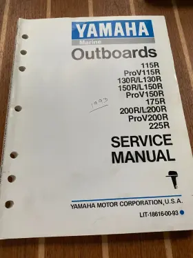 Lit-18616-00-93 Lit-18616-01-69 Vintage 1993 Yamaha Outboard 115-225 Trr Shop Service Manual