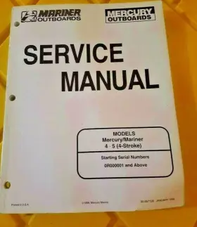90-857138 Mercury 857138 1999 Mariner Outboard Service Manual 4/5 Hp 4-stroke