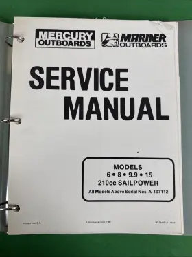 90-13449-1 Mercury Mariner Outboard Service Manual 6 8 9.9 15 Hp 210cc Sailpower