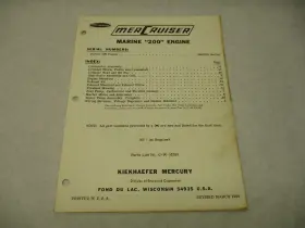 Mercury 90-52285 1969 Mercruiser Marine 200 Engine Parts List Manual