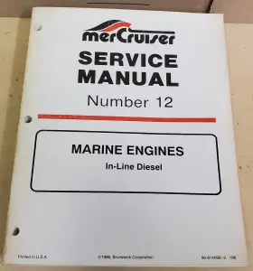 90-814099-2 Mercury 2 196 Mercruiser Service Repair Manual Number 12 In-line Diesel