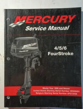90-857138r01 Mercury 5/00 4/5/6 Fourstroke 1999 And Newer Outboard Service Manual