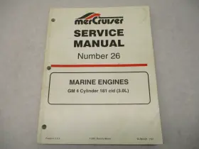 90-861329 Mercury 3 1197 Mercruiser Service Manual #26 Gm 4 Cyl Marine Engines 181 Cid 3.0