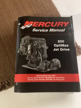 90-881986 Mercury 2001 Service Repair Manual For 200 Optimax Jet Drive