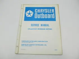 Mercury Marine Ob1895 1972 Chrysler Outboard Service Manual 4.9 And 5 Hp