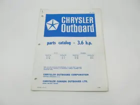 Mercury Ob1152 Outboard Parts Catalog For Chrysler 3.6 Hp 1970