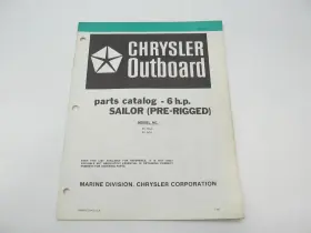 Mercury Ob3358 Outboard Parts Catalog For Chrysler 6 Hp Sailor 1980 65h0a 65b0a