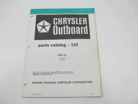 1158b0d Mercury Ob3381 Outboard Parts Catalog For Chrysler 115 Hp 1980 1158h0d