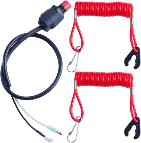 Mwmnun 616430431767 Universal Boat Outboard Lanyard Engine Motor Kill Urgent Stop Red