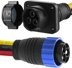12-48v Novino Tm-023 80a Trolling Motor Plug And Receptacle For Minn Kota 2 Or 3 Wire Blue
