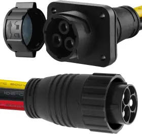 12-48v Novino Tm-025 80a Trolling Motor Plug And Receptacle For Minn Kota 2 Or 3 Wire Black