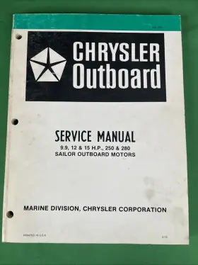 Ob-3391 1980 Chrysler Outboard 9.9 12 15 Hp 250 280 Sailor Service Manual Ob3391