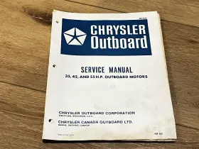 Ob1936 1972 Chrysler 35 45 55 Hp Outboard Service Manual - Used