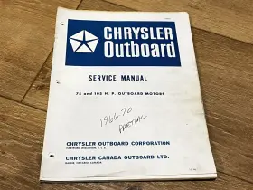Ob981 1972 Chrysler Outboard 75 And 105 Hp Service Manual - Used