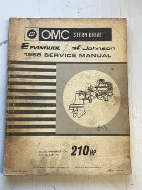 Tue-17r Omc 383362 1968 Vintage Service Manual Stern Drive Tu-17r 210 Hp Bn26