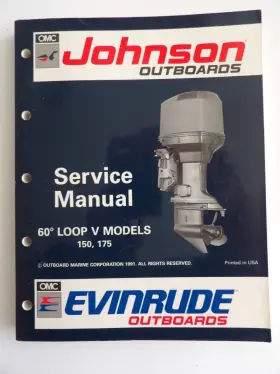 508146 Omc 1992 Factory Johnson/evinrude Inch En Outboard Service Manual 60 Loop V 150 175 Hp