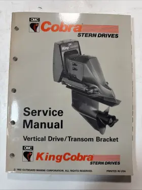 508289 Omc 1992 Cobra Jv Vertical Drive Transom Bracket Service Manual P/n