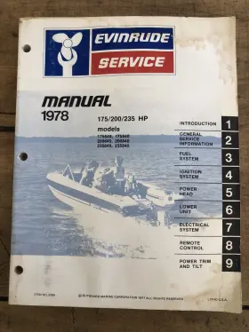 5399 Omc 1978 Evinrude Outboard Service Manual 175 200 235 Hp Models