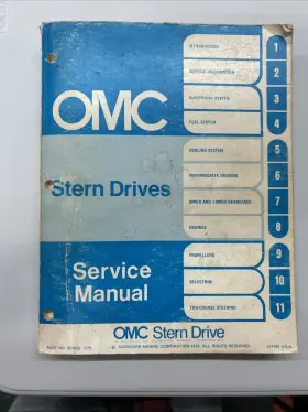 Omc 981025 1975 Stern Drive Service Repair Manual Vintage For All 75 Drvs