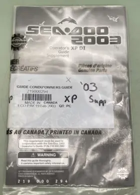 Sea-doo 219000294 Sea-doo Operators Guide Supp.2003 New Genuine