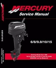 1989, 1990 & 1991 Mercury Outboard Service Manual 6, 8, 9.9, 10 15 Hp New. Price: $26.00.