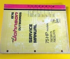 1975 Johnson Outboard Jm 7511 Factory Tech's Service Manual Hp 75ESR75 + Used. Price: $26.84.