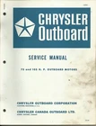 Chrysler Outboard Marine Boat Service Manual 75 And 105 Hp Motors Ob 981 Used. Price: $99.99.