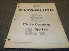 1963 Evinrude 10HP Sportwin 10302E 10303E Outboard Motor Parts Catalog Manual Xo Used. Price: $61.07.