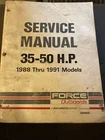 Force Outboards OB4645 Service Manual 35-50 H.p. 1988 Thru 1991 Models Oem Used. Price: $35.00.