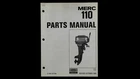 Mercury 110 Parts Manual C-90-67136 Outboard Engine 1976 Vintage Good. Price: $24.99.
