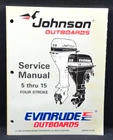 1997 Johnson Evinrude Eu Thru 15 Hp 4 Stroke Models Service Manual 507262 New. Price: $28.01.