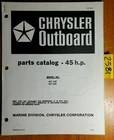 Chrysler Outboard Hp Model # 457H3P 457B3P Catalog Manual Ob 3847 9/82 83 Used. Price: $15.00.