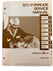 1972 Evinrude Service Manual, P/n 4820-STARFLITE 85HP Model 85293 Used. Price: $16.00.
