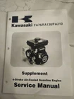 Kawasaki FA76 FA130 FA210 Supplement Service Manual Book Acceptable. Price: $20.00.
