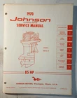 Omc JM-7010 1970 Johnson Hp 85ESL70 Model Outboard Service Manual Used. Price: $19.95.