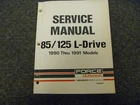 1990-1991 Force 85 120 125 Hp Drive Outboard Motor Service Repair Manual Xo Used. Price: $72.61.