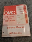 Omc Inboards And Jet Drives Service Manual Part No. 981026 1975 Used. Price: $15.00.