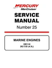 Mercruiser Mercury Service Manual #25 Gm V6 262 Cid 4.3L Used. Price: $75.00.