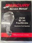 Mercury 899182R01 Service Manual For 25/30/25 Jet Fourstroke Efi Models New. Price: $59.95.