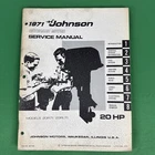 Oem 1971 Johnson Outboard Motors Service Shop Manual 20HP 20R71 & 20RL71 JM-7105 Used. Price: $24.99.