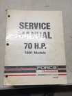 Force Outboards OB4589 70 Hp 1991 Models Service Manual Used. Price: $16.00.