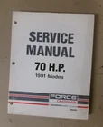 Used Force Outboard Service Manual 70HP 1991 Part # Ob 4589. Price: $18.00.