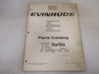 PM215 1963 Evinrude Starflite Hp Model 75382E/75383E Parts Catalog P/n 278451 Used. Price: $9.39.