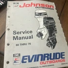 Johnson Evinrude Service Manual 1992 #508284 60 Thru 70 Model Omc Used. Price: $25.00.