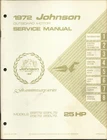 Johnson Marine Boat 25 Hp 1972 Outboard Motor Service Manual Item No. JM-7206 Used. Price: $99.99.