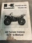 1999 Kawasaki Prairie 300 4X4 Service Shop Repair Manual Oem Worn Burns Used. Price: $29.95.