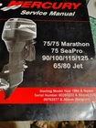 Mercury Service Manual 75HP Marathon Seapro 90/100 65/80 Jet 90-830234R04 Used. Price: $99.95.