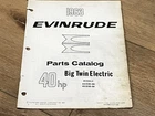 1963 Evinrude 40HP Big Twin Electric 40352D 40353D Parts Catalog/list - Used. Price: $12.95.