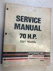 Force Outboards OB4589 70 Hp 1991 Models Service Manual BN57 Used. Price: $28.49.