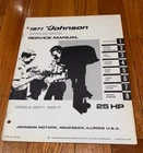 Johnson Outboard Service Manual 1971 25HP P# JM-7106 Model 25R71 25RL71 Used. Price: $19.99.